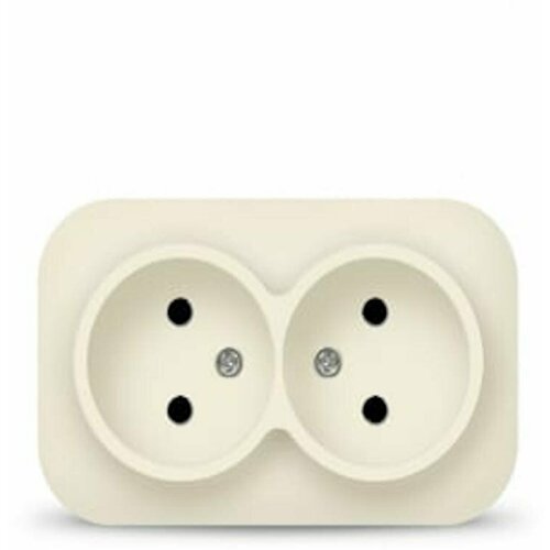 Розетка двойная Ionich, слоновая кость