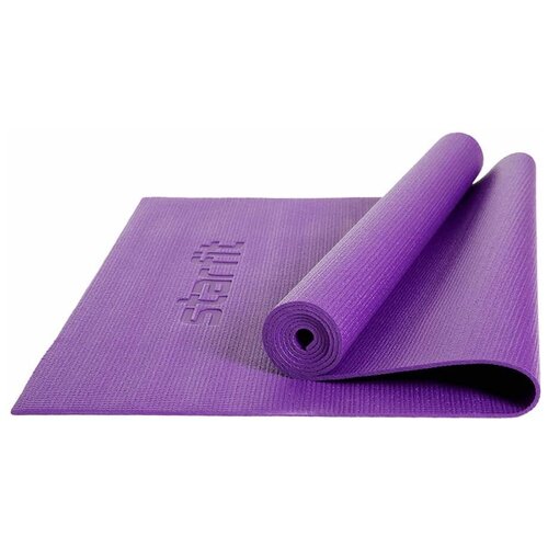 фото Коврик для йоги и фитнеса starfit core fm-101 pvc, 0,4 см, 173x61 см, фиолетовый