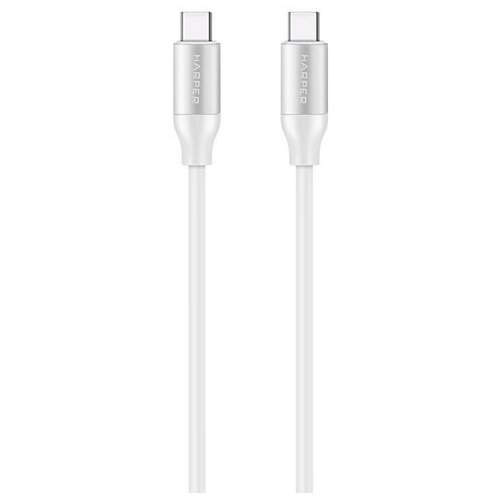 Harper Type-C - Type-C, SCH-770 White Кабель ПВХ для зарядки и синхронизации, 3A, Быстрая зарядка, Power Delivery 60W, Металлический штекер
