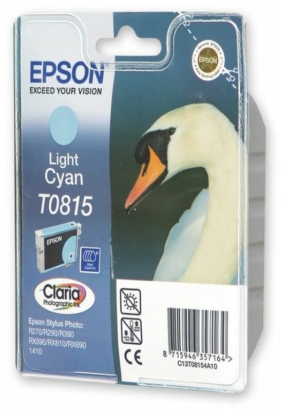 Картридж струйный Epson C13T11154A10 Light Cyan T0815