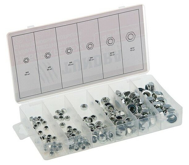 фото Набор гаек с нейлоновым кольцом TUNDRA krep, 146 предметов 2919816