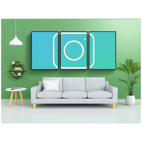 фото Набор модулных постеров для интерьера "instagram, insta, логотип instagram" 60x90 см. в тубусе, без рамки lotsprints