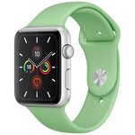 Силиконовый ремешок для Apple Watch 38-40-41 mm, Series 1-7, SE / Сменный браслет (Sport Band) для смарт часов Эпл Вотч 38-41 мм (Mint S) - изображение