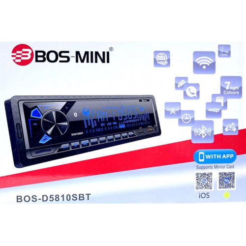 Автомагнитола+Bluetooth+USB+AUX+Радио Bos Mini D5810SBT