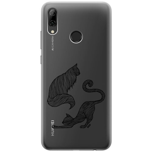 фото Ультратонкий силиконовый чехол-накладка transparent для huawei p smart (2019) / honor 10 lite с 3d принтом "lazy cats" gosso