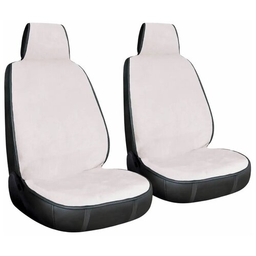 Накидка на сиденье автомобиля / чехлы для автомобильных сидений меховые белый (2 шт.)