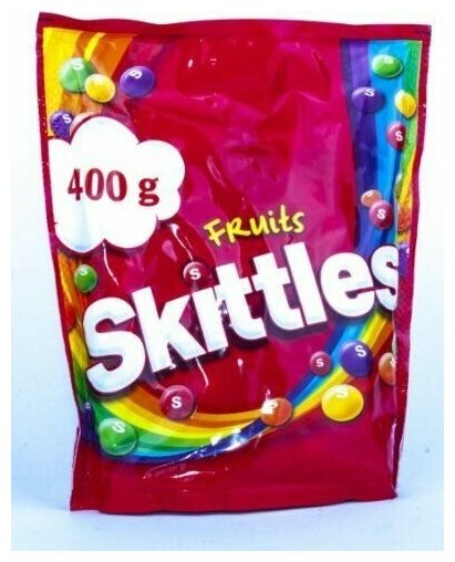 Жевательные драже Skittles Fruits конфеты 400 грамм - фотография № 1