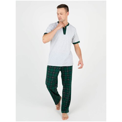 Комплект Instinity, футболка, брюки, карманы, размер 54, зеленый