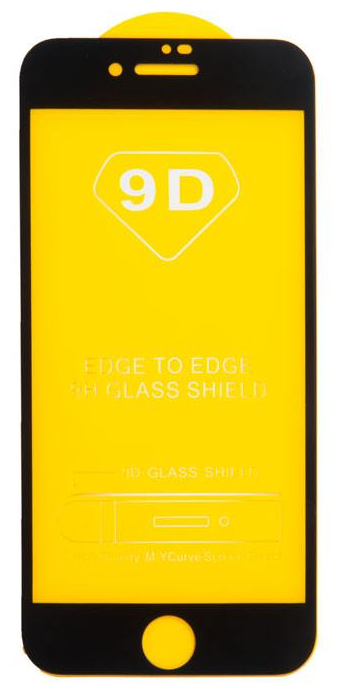 Защитное стекло на iPhone 6/6S, 9D, черное, X-CASE