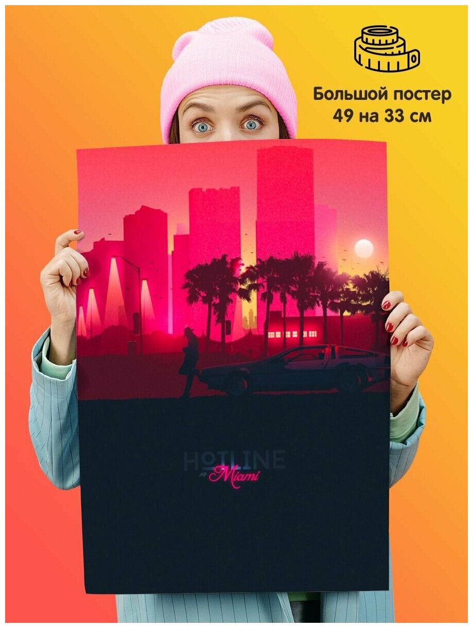Плакат постер Hotline Miami Хотлайн Майами