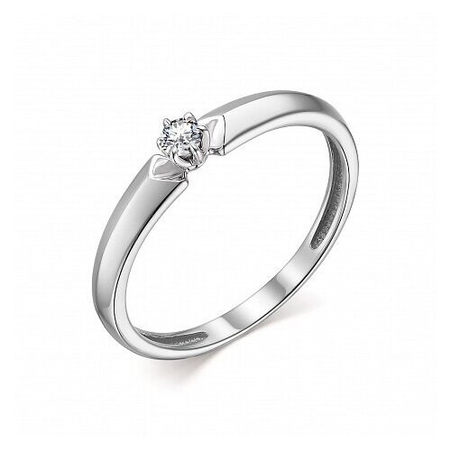 Кольцо помолвочное Diamant online, белое золото, 585 проба, бриллиант, размер 17, бесцветный