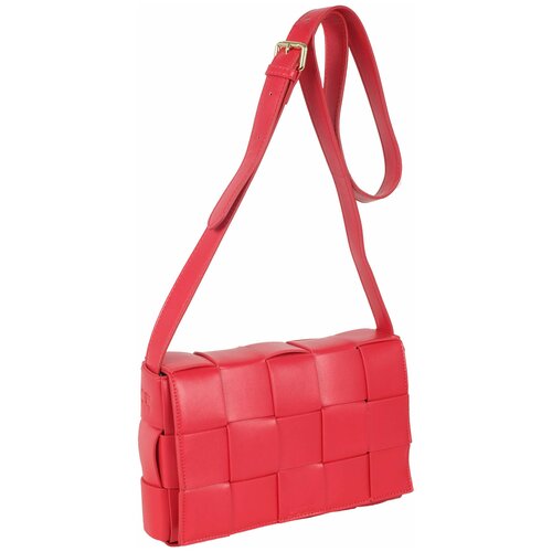 фото Сумка pola, фактура плетеная, красный