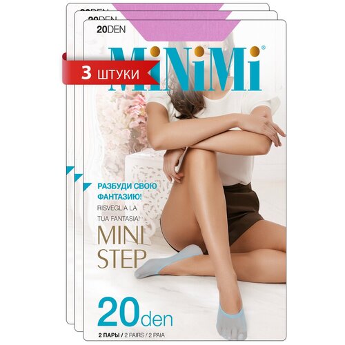 Подследники MiNiMi, 20 den, 6 пар, 3 уп., размер 0 (UNI), розовый подследники жен minimi mini step 20 den rosso 0