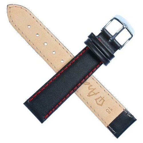 фото Ремешок для часов, мужской, 18 мм, запряжник 75 мм, горт 115 мм, натуральная кожа, чёрный ardi