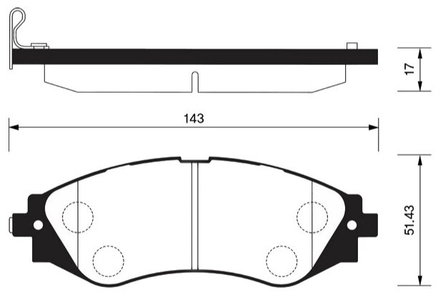 Дисковые тормозные колодки передние SANGSIN BRAKE SP1102 (4 шт.)