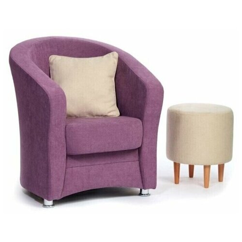 фото Кресло альба круглое, микрошенилл, сиреневый, delicatex