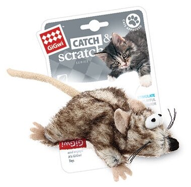 Игрушка для кошек Catch & Scratch мышка С кошачьей мятой 8 СМ - фотография № 12