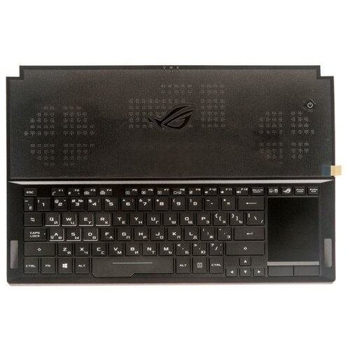 Клавиатура для ноутбука Asus GX501VIK-1A с топкейсом, черная, с подсветкой клавиатура топ панель для ноутбука asus n550 g550jk g750 n750 черная с черным топкейсом и подсветкой