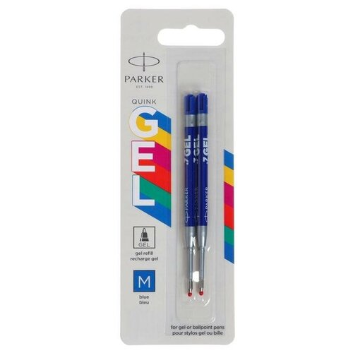 Купить Стержни для гелевой ручки 2 штуки Parker Quink GEL Z10 М, 0.7 мм, синие чернила, в блистере 100 мм