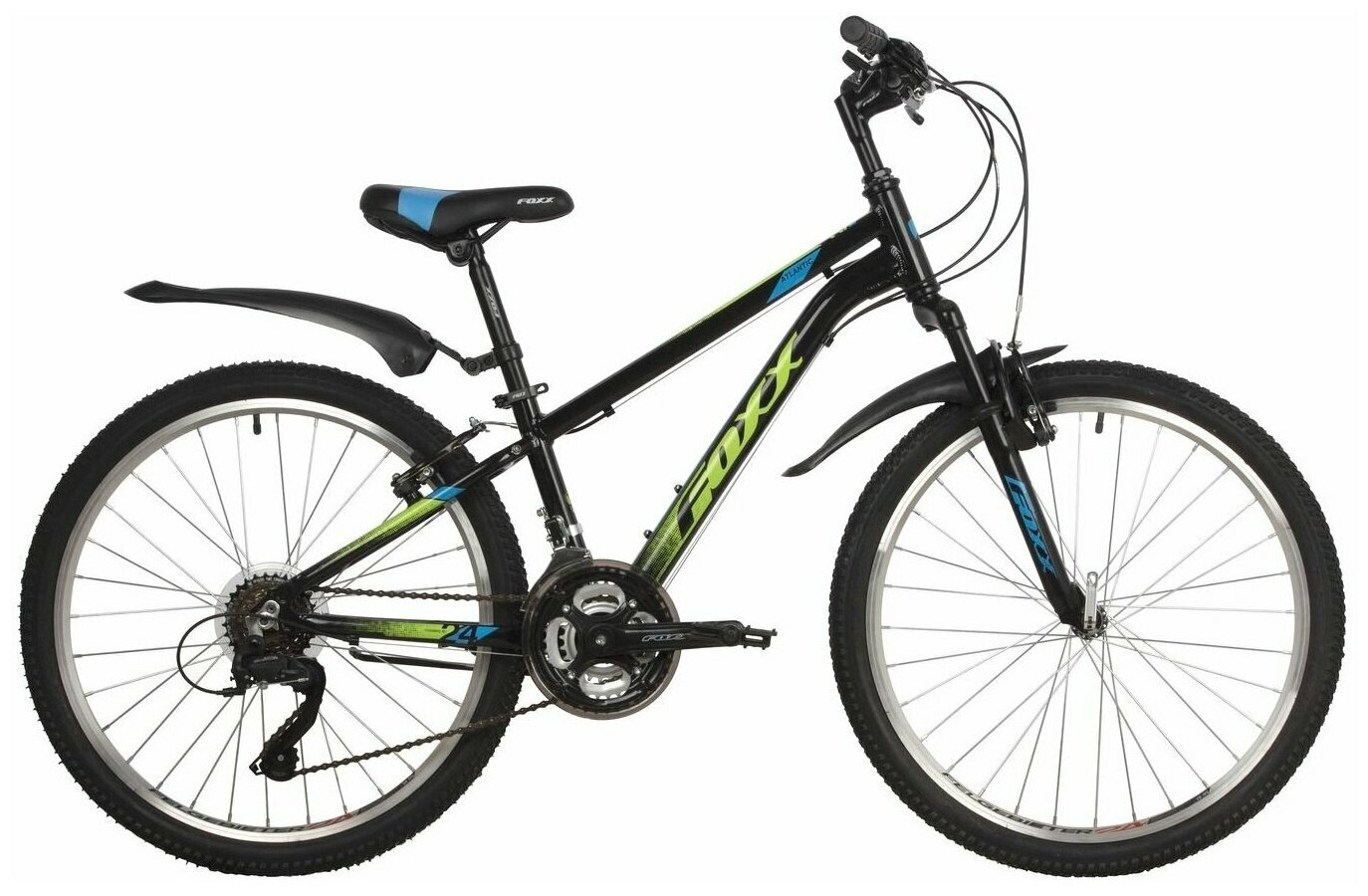 Велосипед FOXX 24" ATLANTIC черный, алюминий, размер 14" / скоростной велосипед