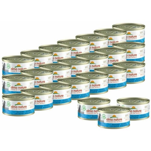 Almo Nature Консервы для Кошек с Макрелью 75% мяса (HFC Adult Cat Mackerel) 0,07 кг х 24 шт. almo nature консервы almo nature консервы паучи для кошек куриное филе 90% мяса 24 шт