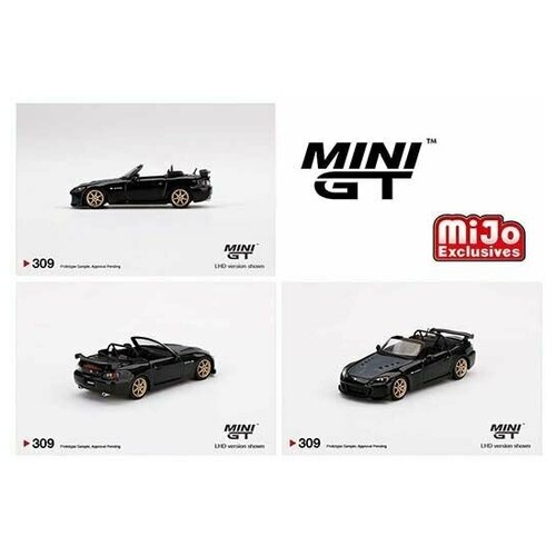 Модель коллекционная Mini GT 1:64 MiJo Exclusives Honda S2000 (AP2) Mugen Berlina Black