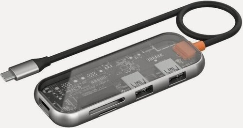 Изображение товара Хаб WiWU Cyber 005 USB3.0*3+SD+TF card slot Серый космос