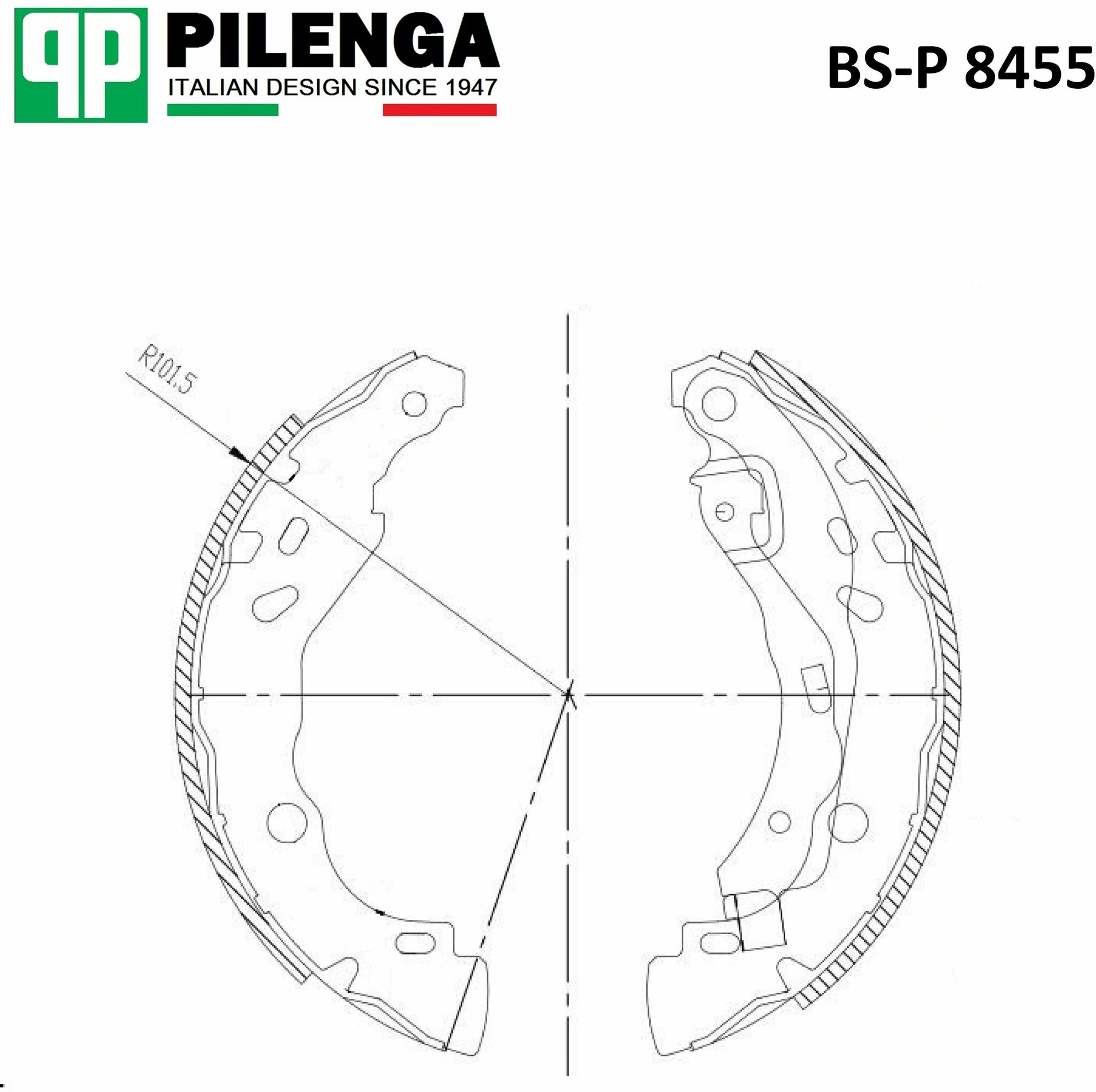 PILENGA колодки тормозные барабанные ЗАД (203ММ), со скобами ручника BOSCH, LOGAN, DACIA, SANDERO BSP8455