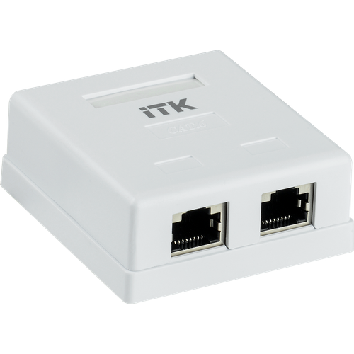 ITK Настенная инф. розетка RJ45 кат. 6 FTP 2-порт, IEK CS2-1C06F-22 (1 шт.)