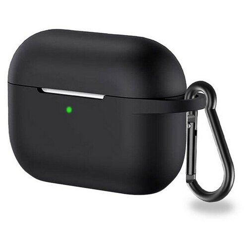 фото Силиконовый чехол тонкий с карабином для apple airpods pro черный opt-mobile