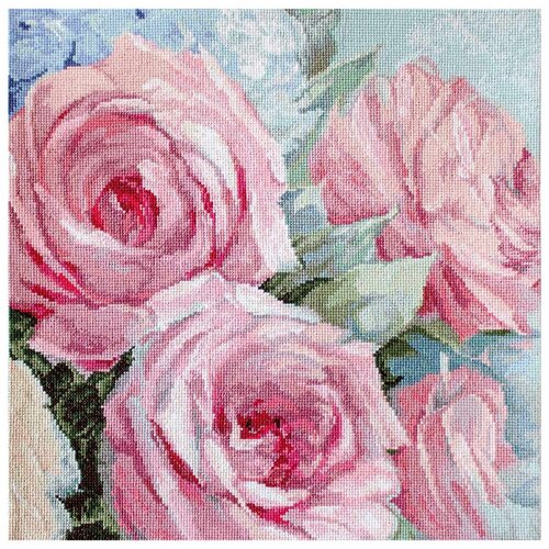 фото Leti928 набор для вышивания letistitch 'бледно-розовые розы' 30*30см