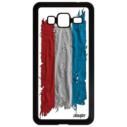 фото Противоударный чехол на // galaxy j3 2016 // "флаг люксембурга на ткани" страна государственный, utaupia, белый
