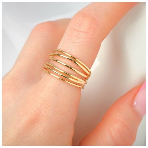 Кольцо Queen Fair, мультиколор кольцо звенья трендовая линия цвет золото безразмерное