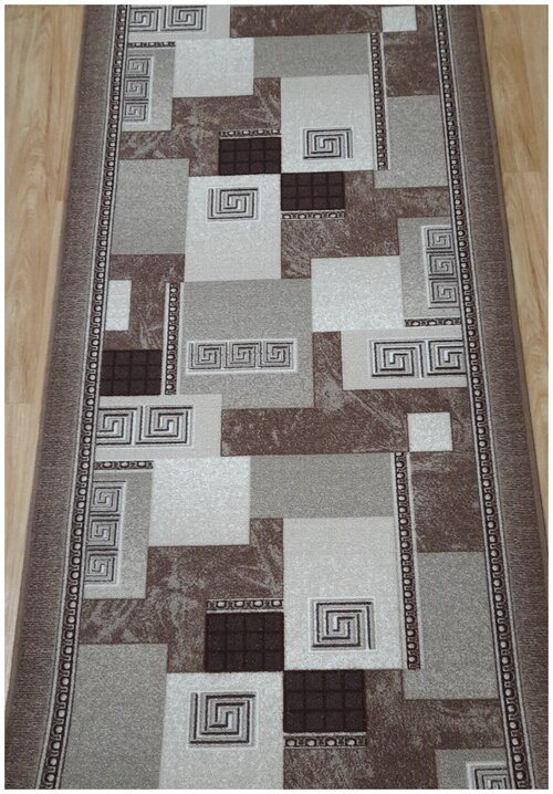 Ковровая дорожка на войлоке, Витебские ковры, с печатным рисунком, 1286_93, кофейная, 0.9*1.5 м