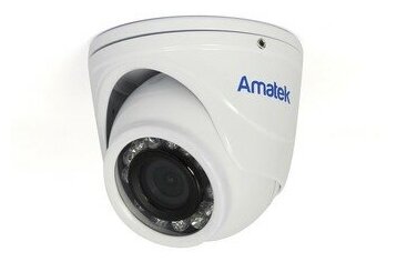 AC-HDV201S (2.8) Amatek Антивандальная купольная мультиформатная MHD (AHD/ TVI/ CVI/ CVBS) видеокамера, объектив 2.8, 2Мп, Ик