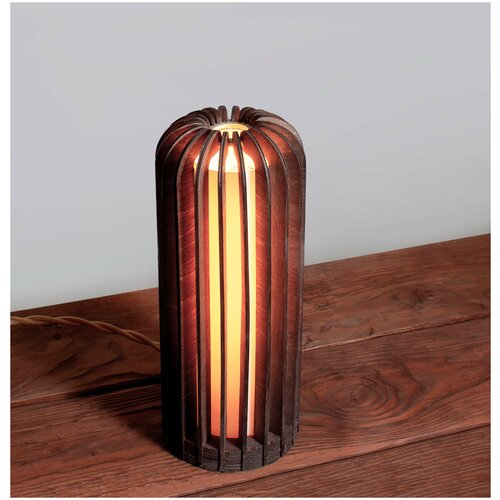 Архитектурный светильник тёмное дерево, Реечный светильник, Настольная лампа для рабочего стола.