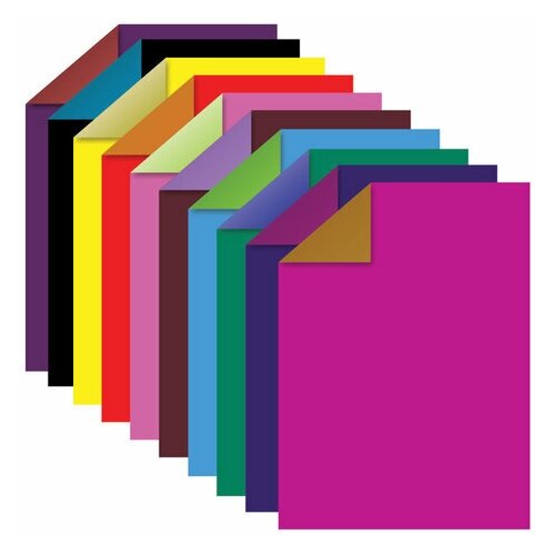 именной набор конфет для учебы и творчества Бумага цветная мелованная двуцветная Остров сокровищ (10 листов, 20 цветов, А4, 210х297мм) в папке (129551), 70 уп.