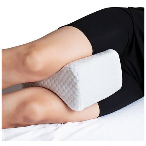 Подушка анатомическая для ног и коленей с эффектом памяти Memory Foam для сна на боку, белая