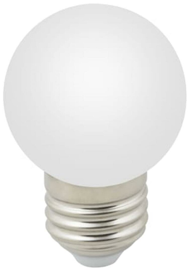 Светодиодная лампа E27 12/220 1 Вт шар матовая 80 лм, теплый белый свет