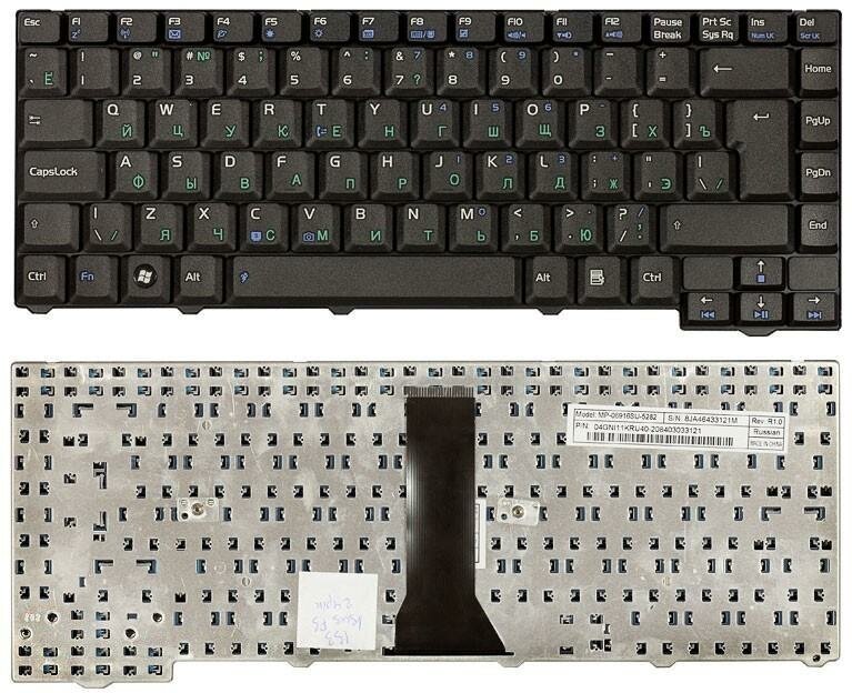 Клавиатура для ноутбука Asus F2, F3, Z53, 24 pin черная