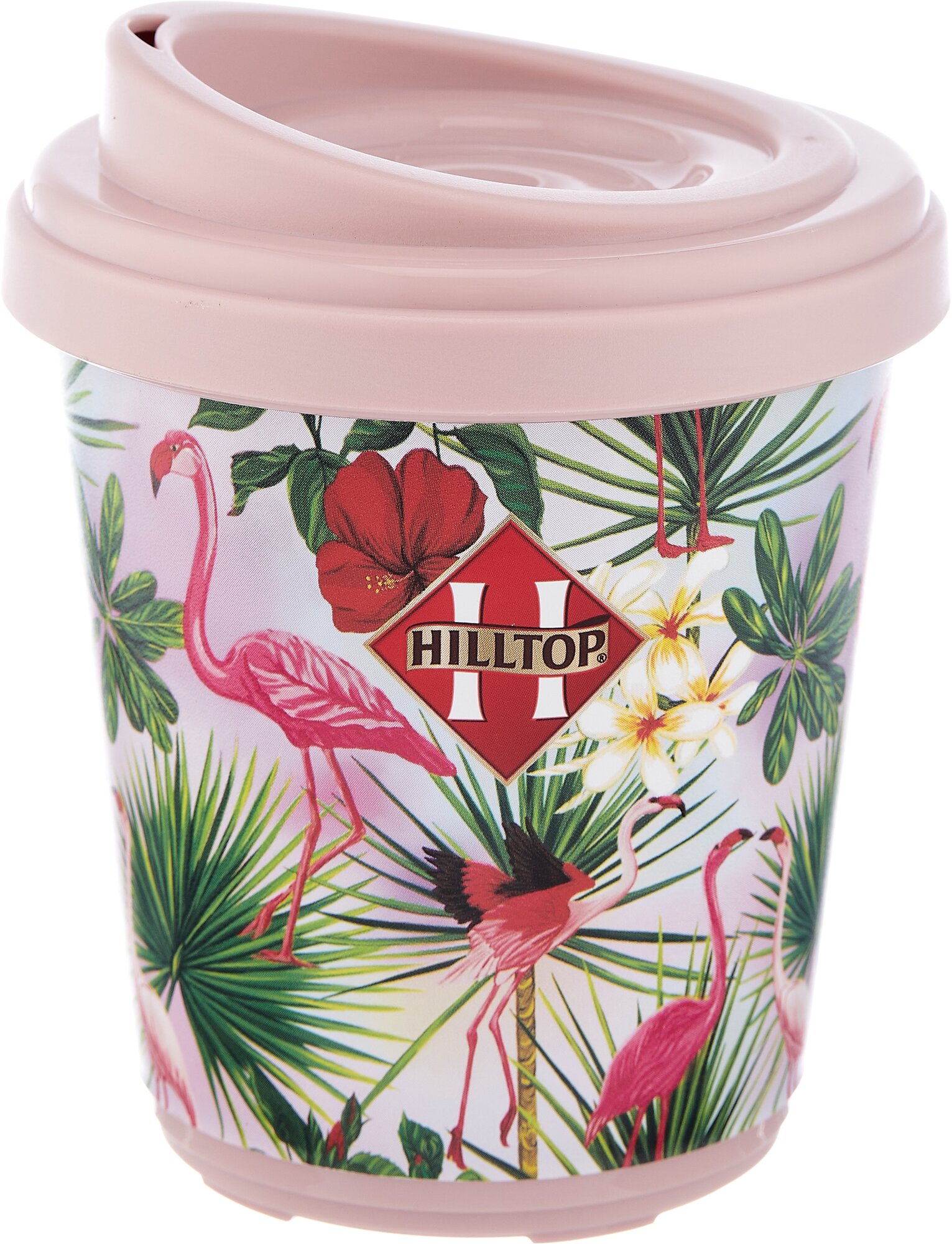 Чай Hilltop Цейлонское утро 50г., термостакан "Цветочный" Фламинго - фотография № 1