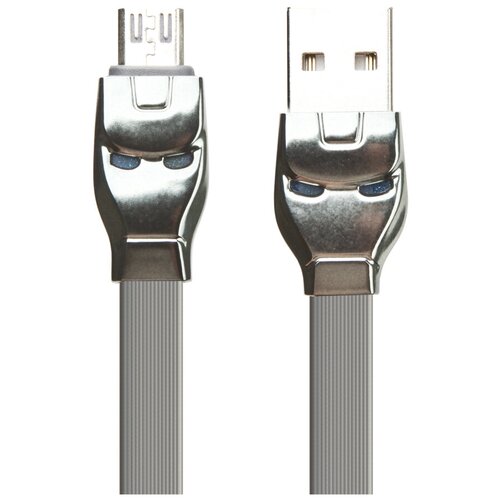 USB кабель HOCO U14 Steel Man Micro Charging Cable (L=1M) (серый)