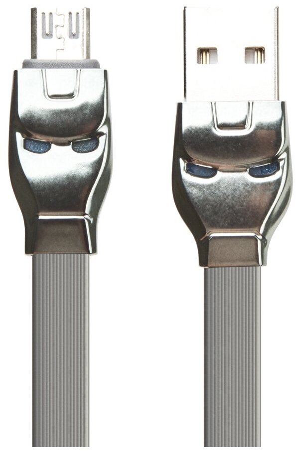 USB кабель HOCO U14 Steel Man Micro Charging Cable (L=1M) (серый)