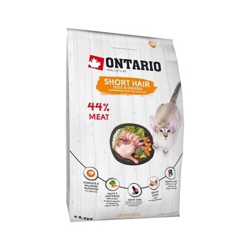 Ontario Для короткошерстных кошек с курицей и уткой (Ontario Cat Shorthair) 213-10333, 0,400 кг (10 шт)
