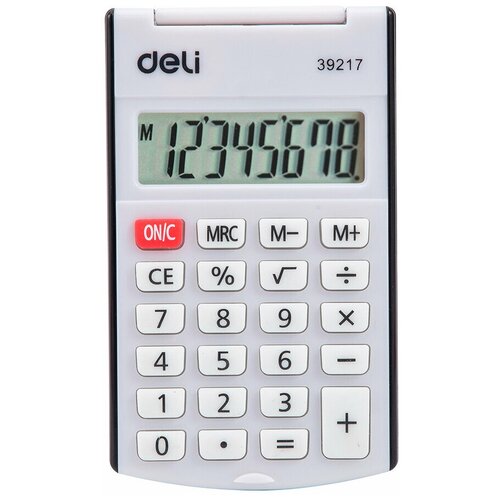 Калькулятор карманный Deli 8-разр, черный калькулятор карманный casio hl 820lv bk w gp черный 8 разр