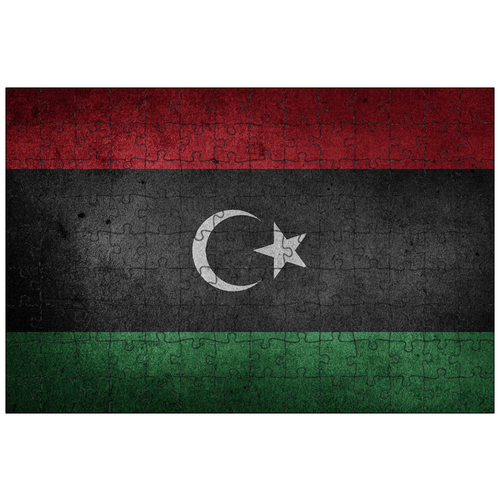 фото Магнитный пазл 27x18см."флаг, ливия, африка" на холодильник lotsprints