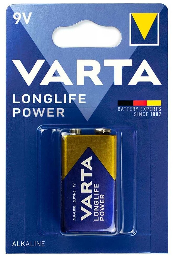 Батарейка алкалиновая VARTA Longlife Power 4922 6LR61 BL-1