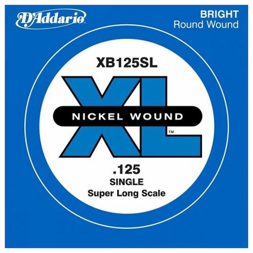 фото Xb125sl nickel wound отдельная струна для бас-гитары, никелированная, .125, super long, d'addario