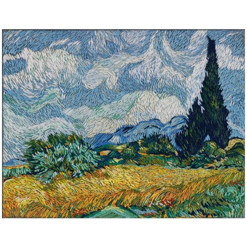 Набор для вышивания PANNA Живая картина MET-JK-2265 Пшеничное поле с кипарисами 15 х 11.5 см
