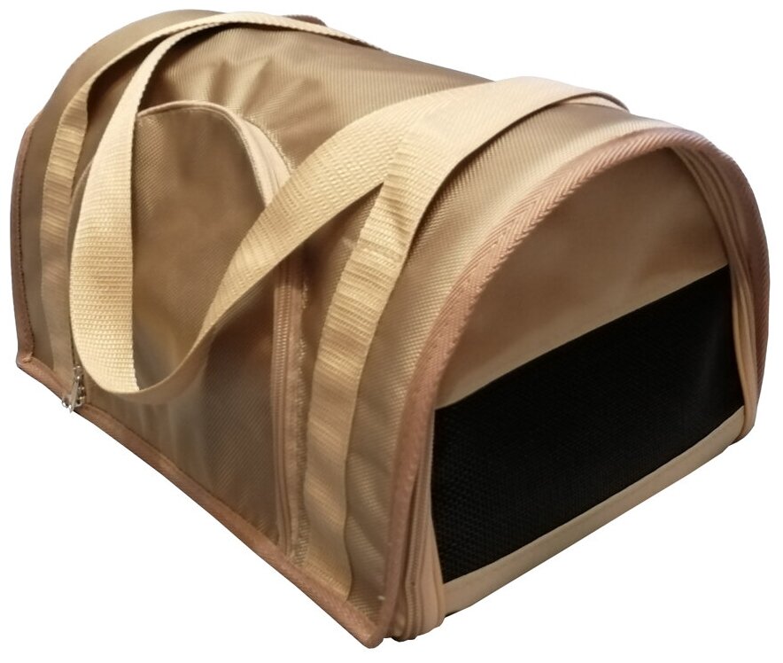 фото Сумка-переноска для животных маленькая с окошком Теремок, СП-11_бежевый, цвет "бежевый", 38*27*20 см.
